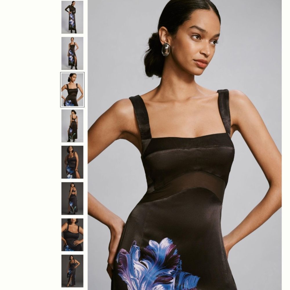 Anthropologie Sleeveless Floral Slim Maxi Dress - Picture 3 of 8